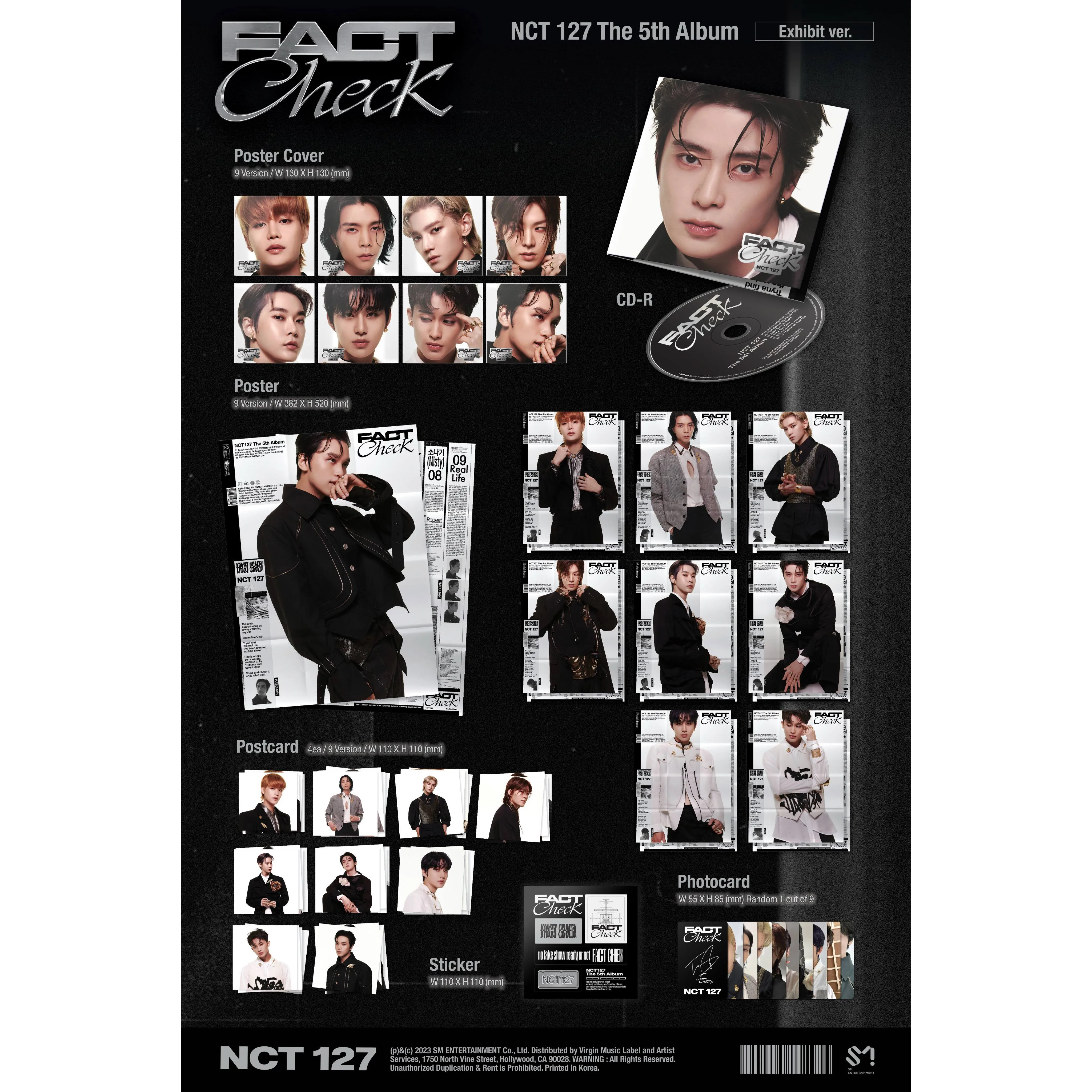 NCT 127 The 5th Album &#039;Fact Check&#039; (CD) Poster Ver. (UK IMPORT)