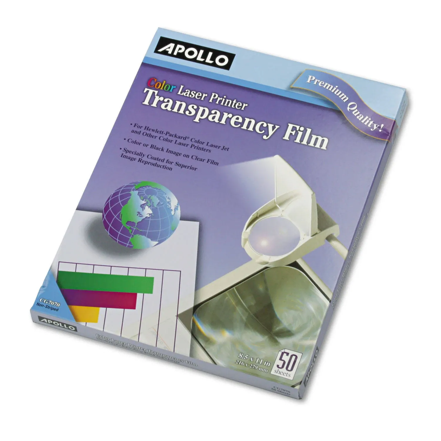 Apollo Color Laser Jet Printer Transparency Film - 50 pack