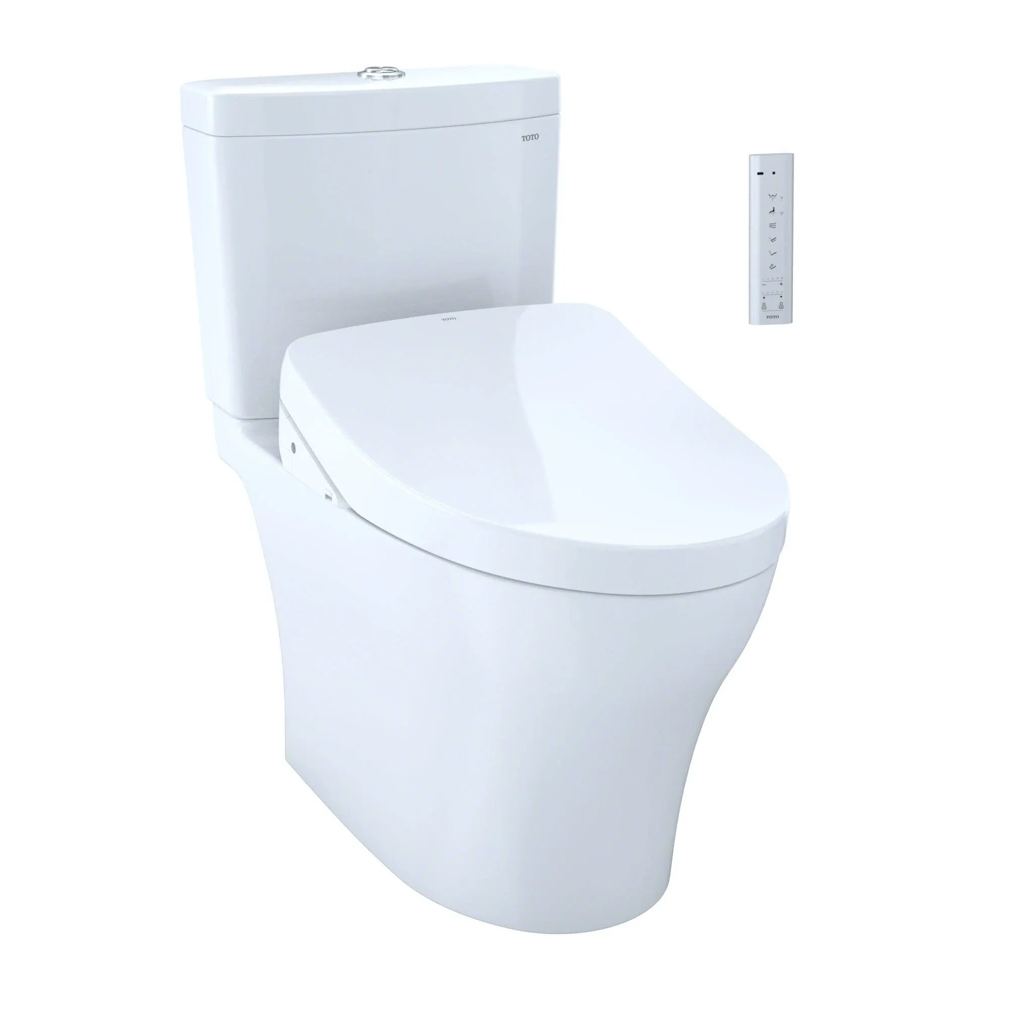 Toto - Aquia IV Washlet+ Two-Piece Elongated Toilet and with Auto Flush S550e ...