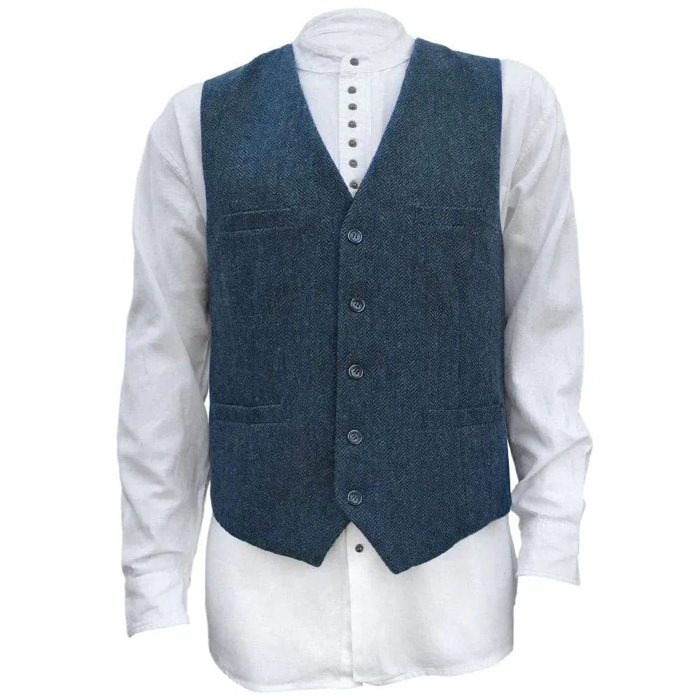 The Celtic Ranch Mens Blended-wool Irish Tweed Vest with Full Back Fabric Belt 4 ...