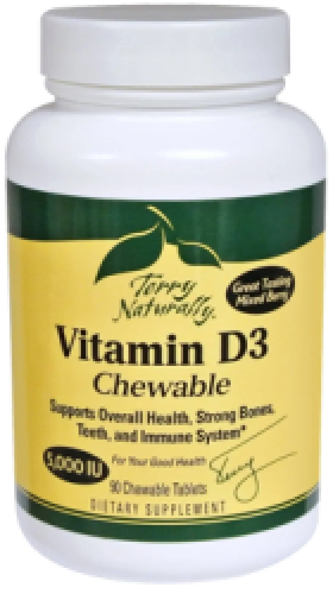 Terry Naturally Vitamin D3 Chewable 5000 IU - 90 tablet bottle