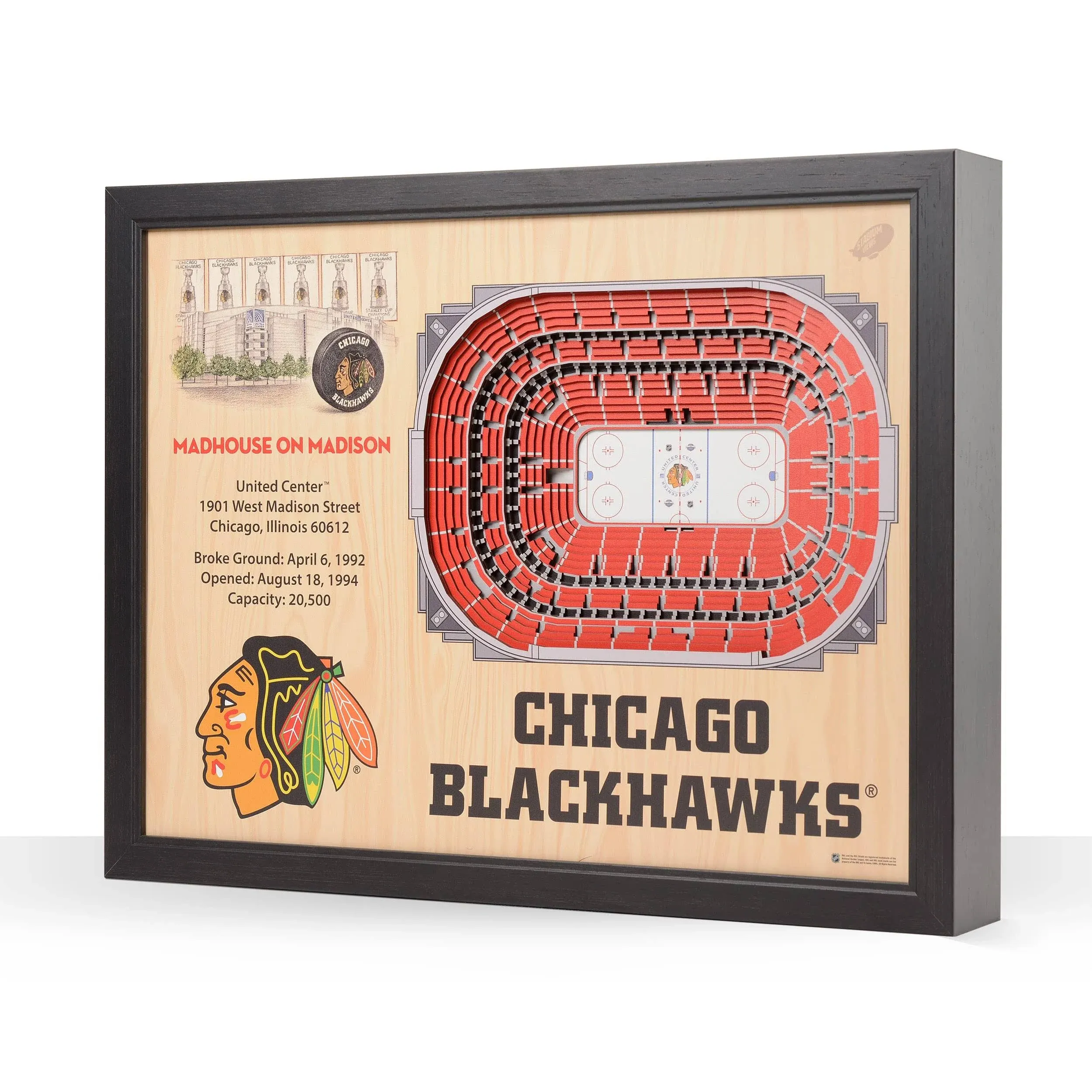 Chicago Blackhawks 25-Layer StadiumViews 3D Wall Art United Center NEW IN BOX