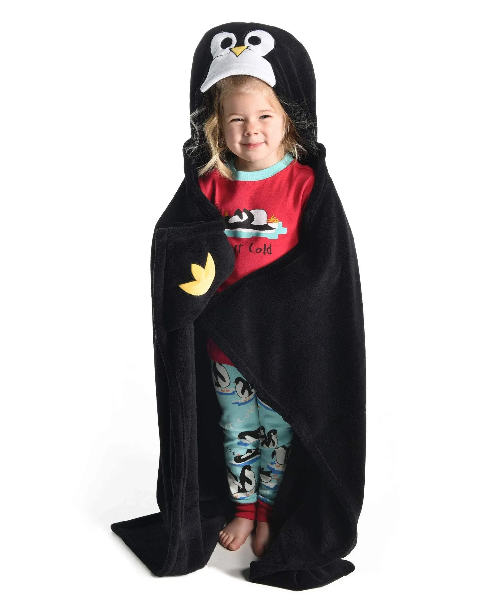 Lazy One Kids Critter Hooded Blanket (Penguin)