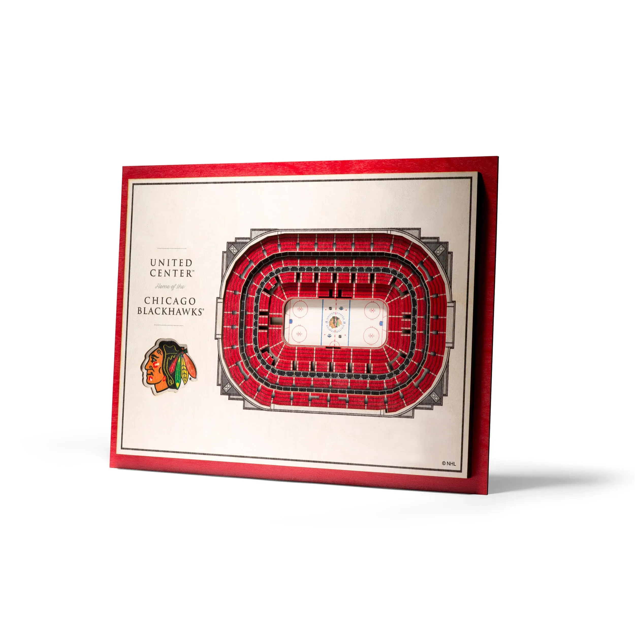 Chicago Blackhawks 5 Layer StadiumViews 3D Wall Art