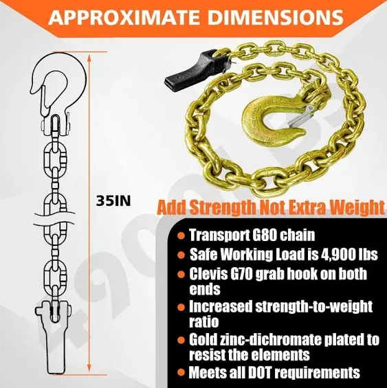 YATOINTO Grade 80 Trailer Safety Chain