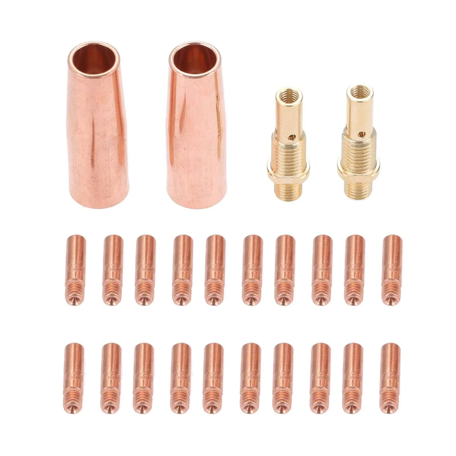 Mig Welding Gun Kit 0.023" Tip-Nozzle-Diffuser Replacement for Lincoln Magnum 100L Tweco Mini/#1: 20pcs Contact Tips 11-23 0.023" + 2pcs Gas Nozzles 21-50 1/2" + 2pcs Gas Diffuser 35-50 (Pack of 24)