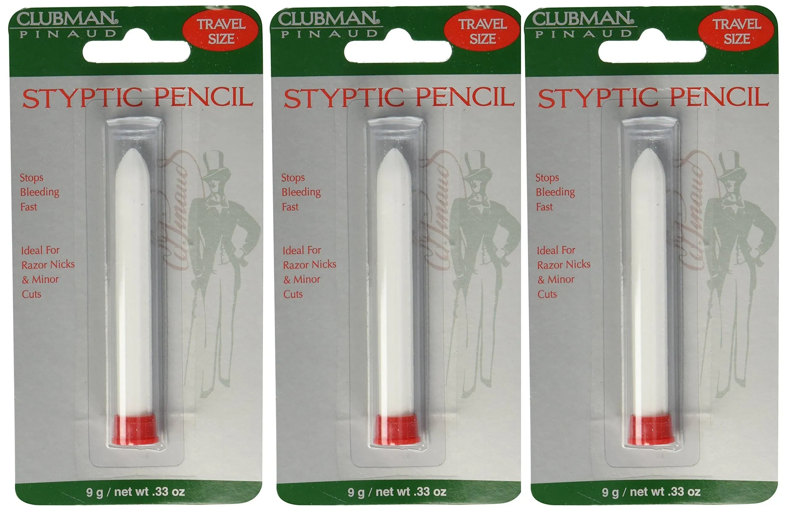 Clubman Pinaud Styptic Pencil Travel Size .33 oz (Pack of 3)