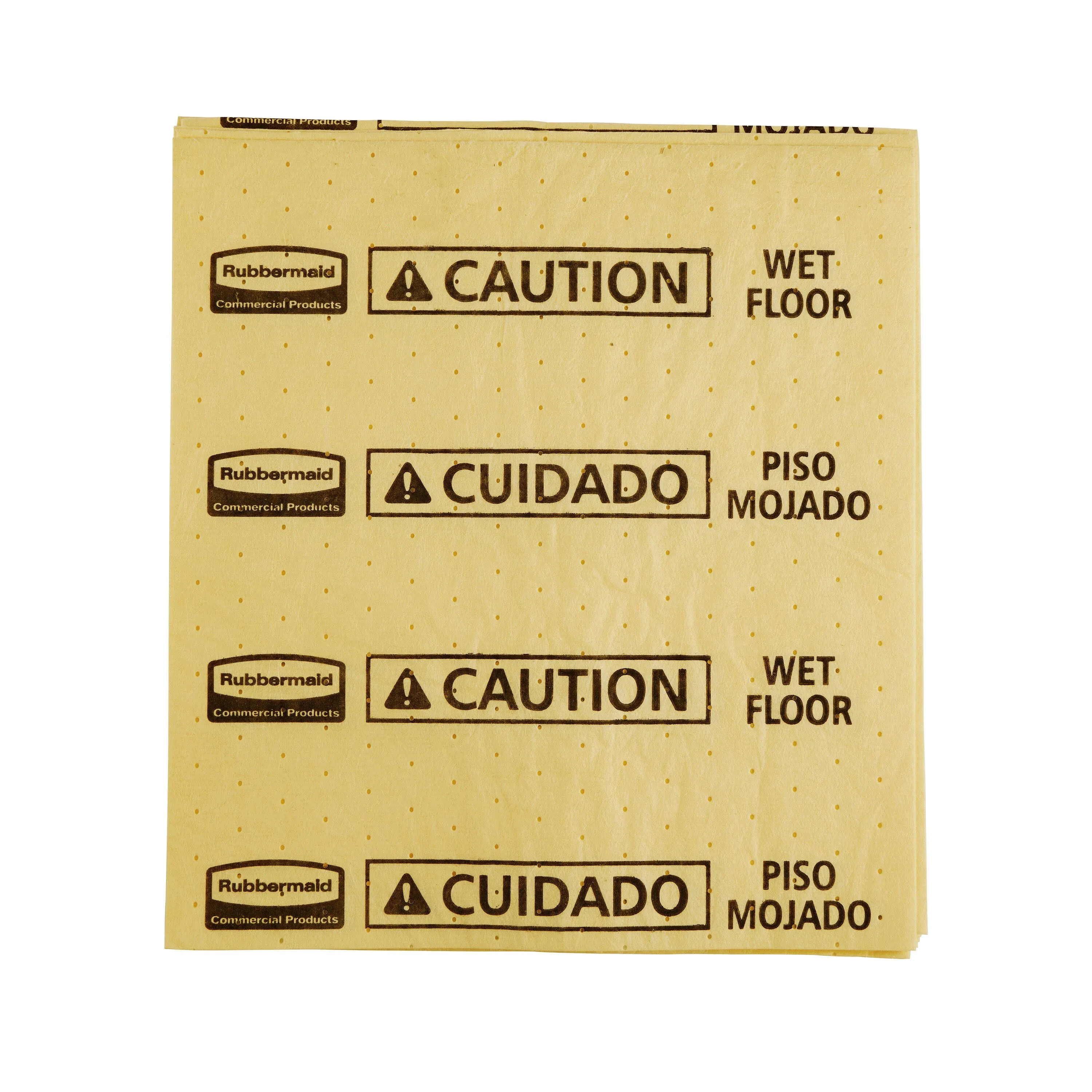 Rubbermaid Commercial Products, Over The Spill Pad Refill, Absorbent Mat Pads, Yellow, Large, Fast at Absorbing Water/Oil/Beverages, for Residential/Commercial/Restaurant/Office/Facility Use