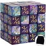 48 PCS MTG Counter Dice Magic The Gathering Counters Status Tokens Starry Sky Life D6 Dice Set for MTG Cards Game Night Accessories (Turquoise&Lilac, Navy&Purple)