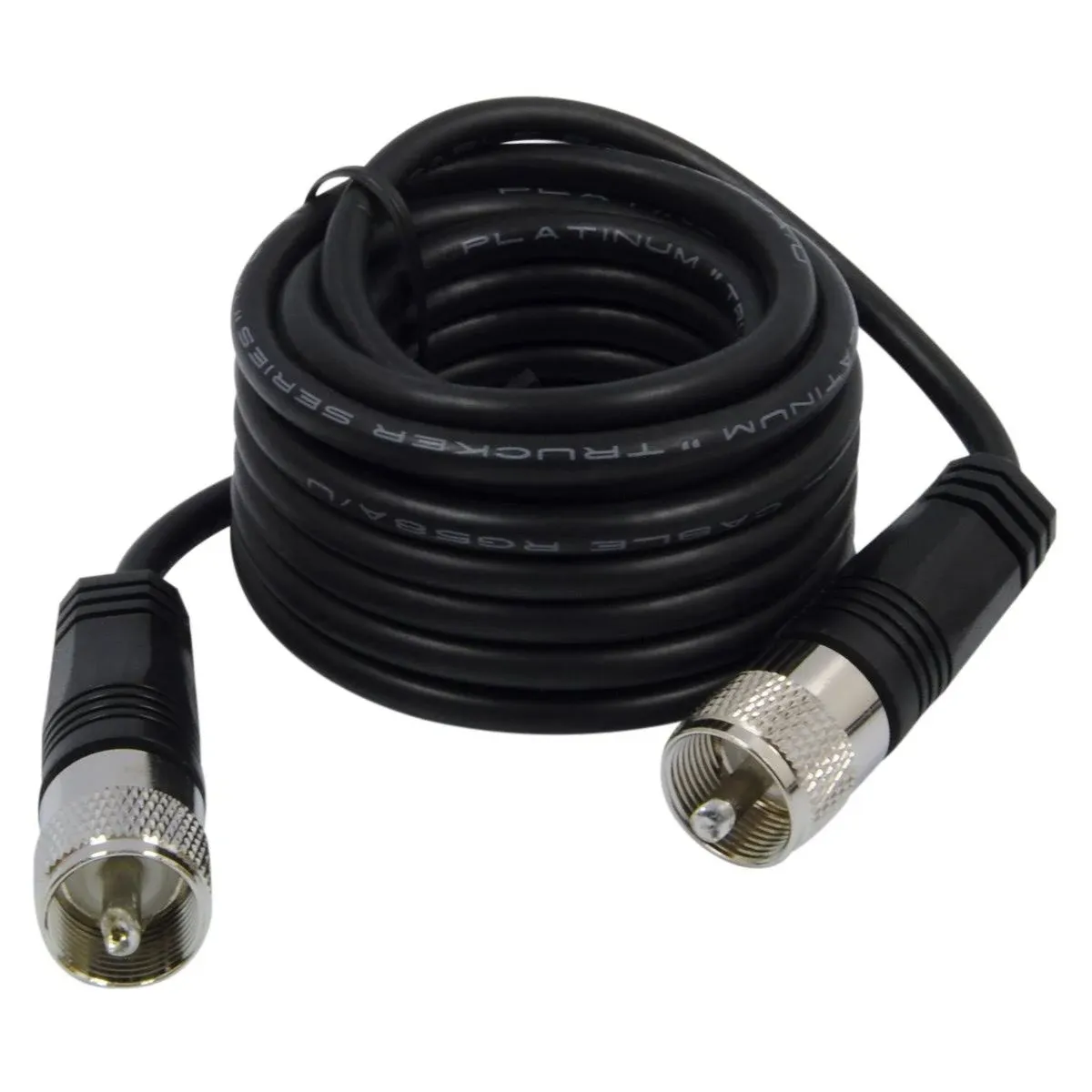 RoadPro RP-12CC 12' CB Antenna Coax Cable with PL-259 Connector,Black