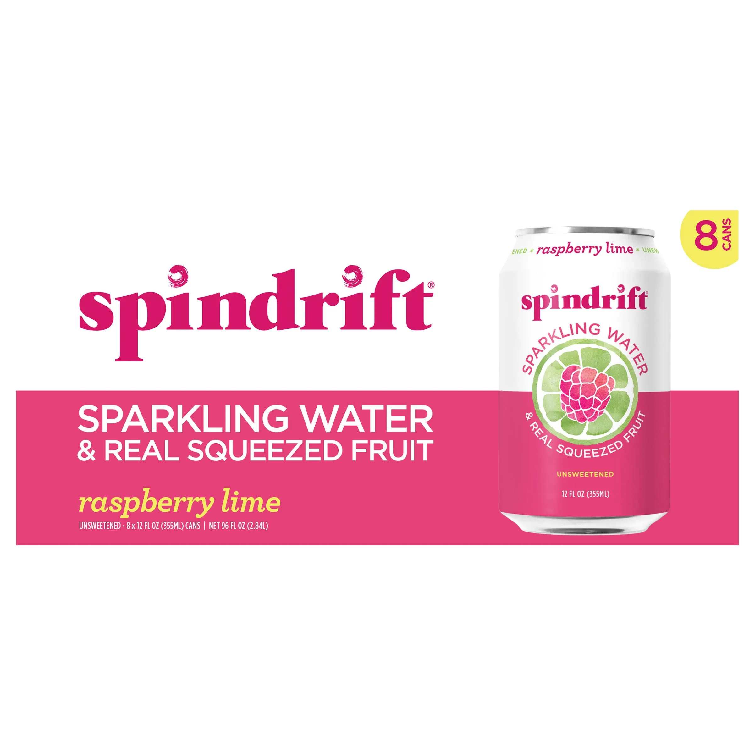 Spindrift Sparkling Water, Raspberry Lime, Unsweetened