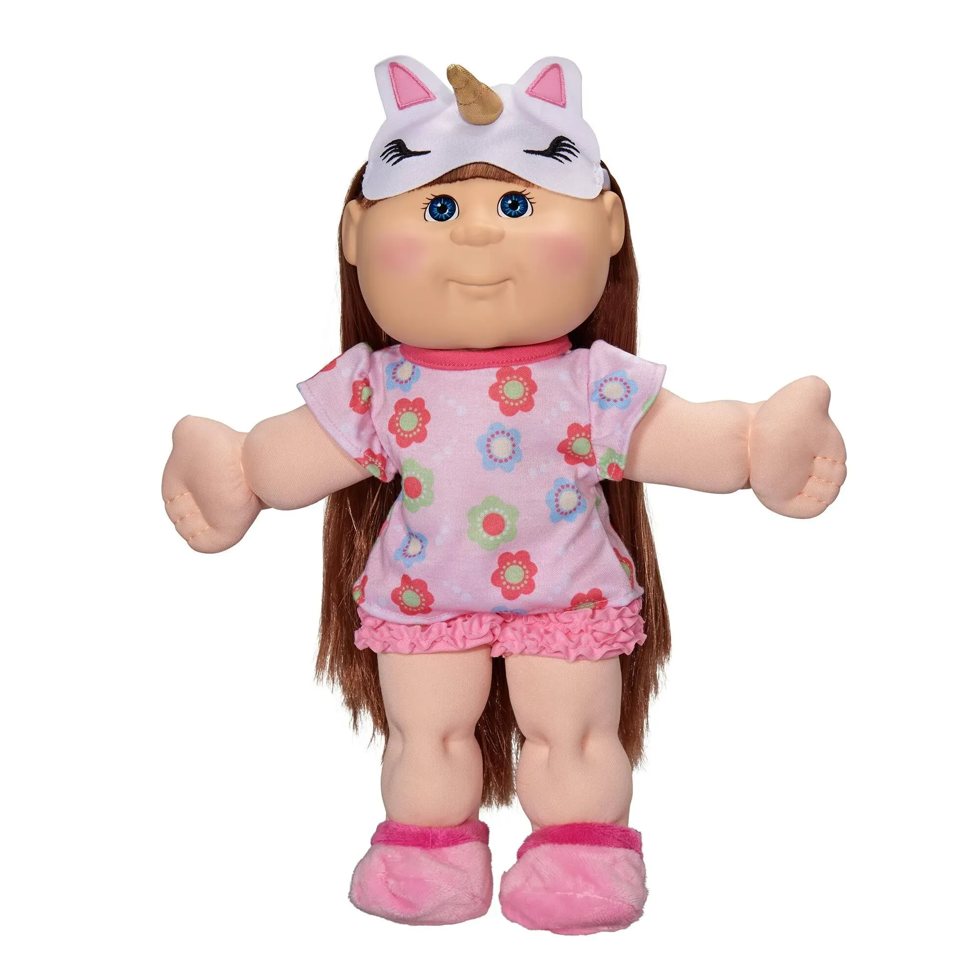 Cabbage Patch Kids Slumber Kid - 14 inch Cpk Doll - Removable Fashion and Accessories - Unicorn Mask & Pajamas - Brown Hair & Bl