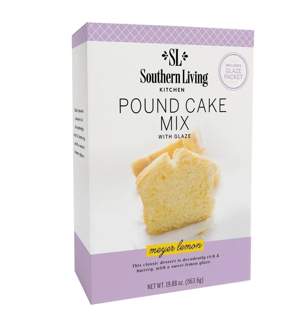 Southern Living Meyer Lemon Pound Cake Mix, Gourmet, Moist, Buttery Flavor with Easy Glaze, Perfect for 8-12 Servings, 1 Box