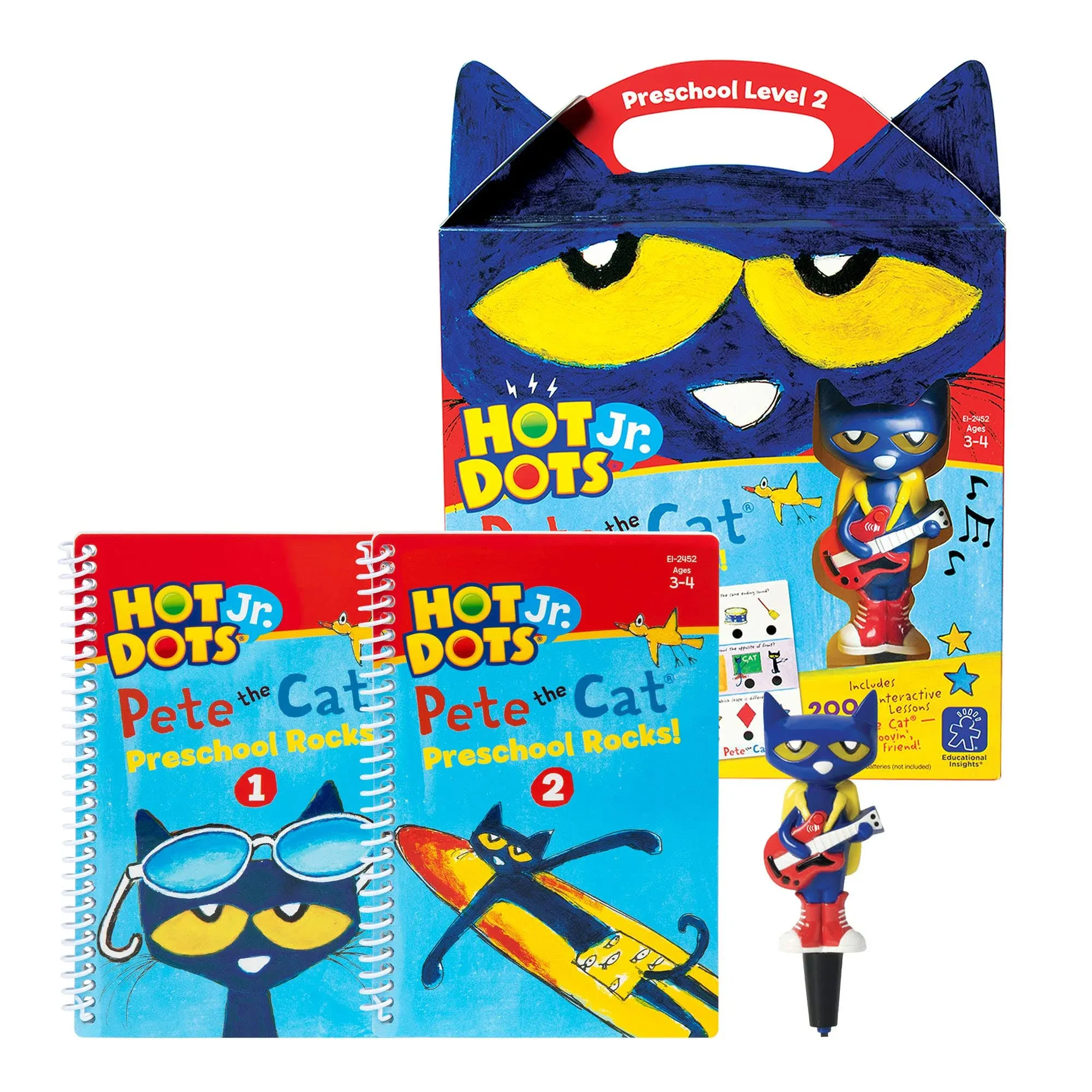 Educational Insights Hot Dots Jr Pete The Cat Preschool Rocks Set &amp; Pen 2452