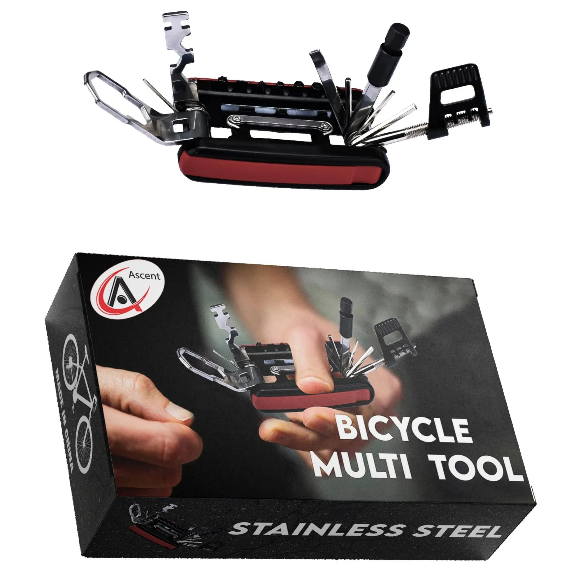 Ascent Bike Gift Tool 20 in 1 Bicycle Multitool Gift Boxed, Performance and Multifunction Tool Kit - Gift Idea for Family, Father, Men, Boyfriend, Women