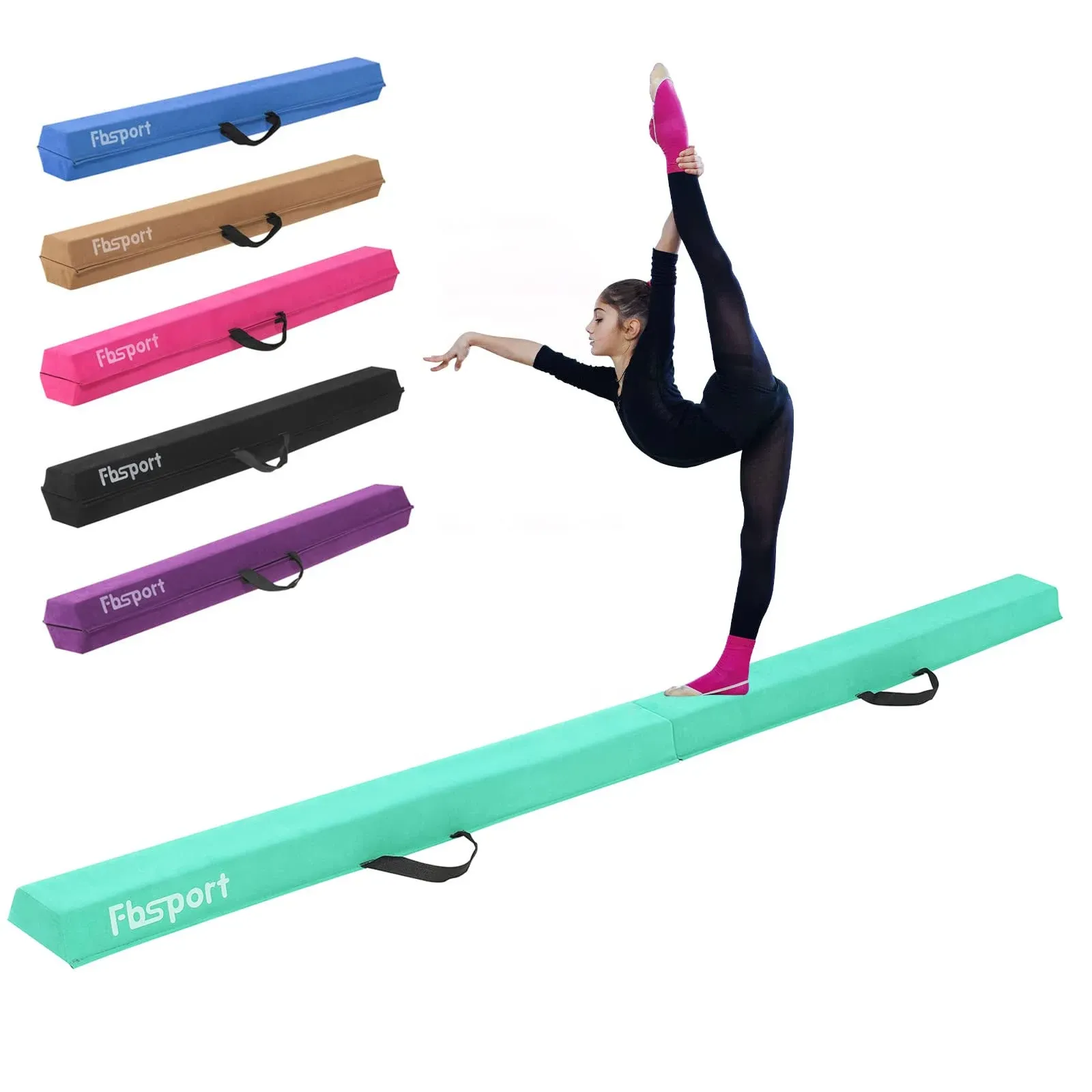 Fbsport 8ft/9ft/10ft Balance Beam: Folding Floor Gymnastics Equipment for Kids ...