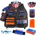 Kids Tactical Vest Kit for Nerf Guns N-Strike Elite Series with Refill