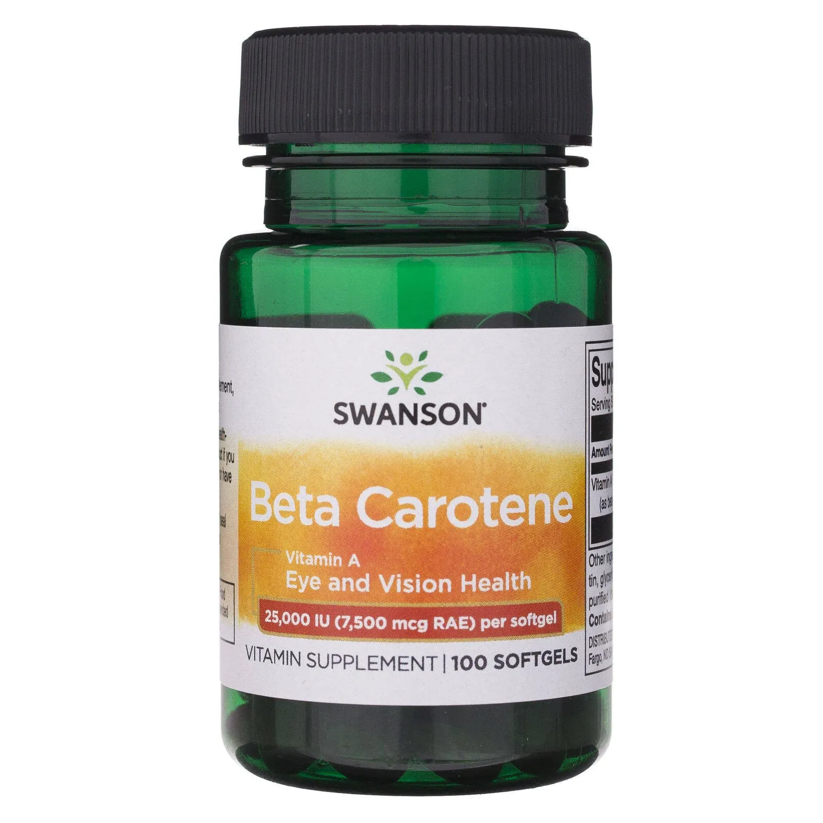 Swanson Beta-Carotene (Vitamin A) 25000 Iu (7500 mcg) 100 Sgels