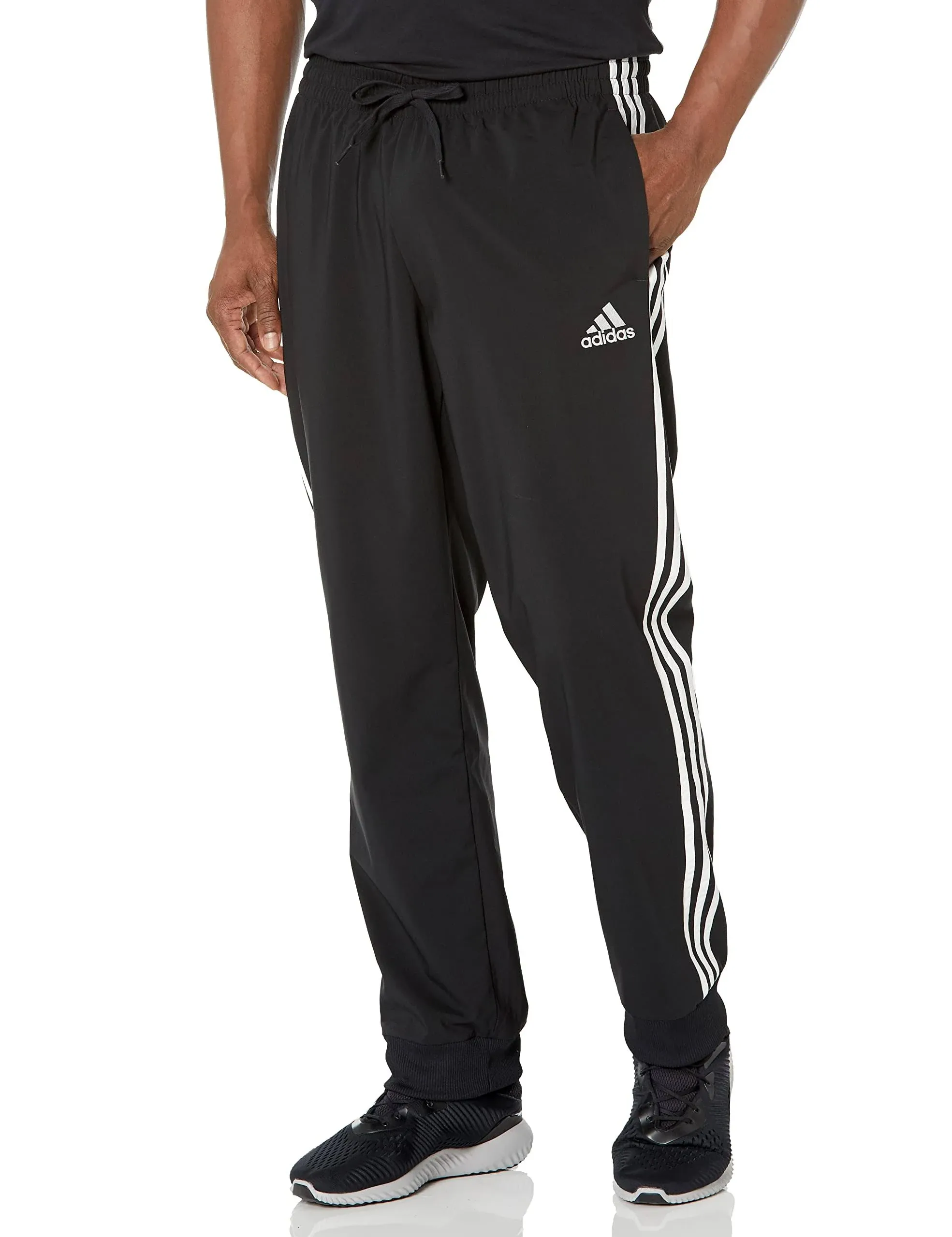 adidas Men's Aeroready Essentials Tapered Cuff Woven 3-Stripes Pants