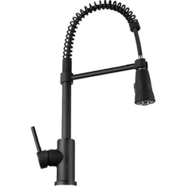 Dura Faucet Spring Coil Pull-Down RV Kitchen Faucet - Matte Black