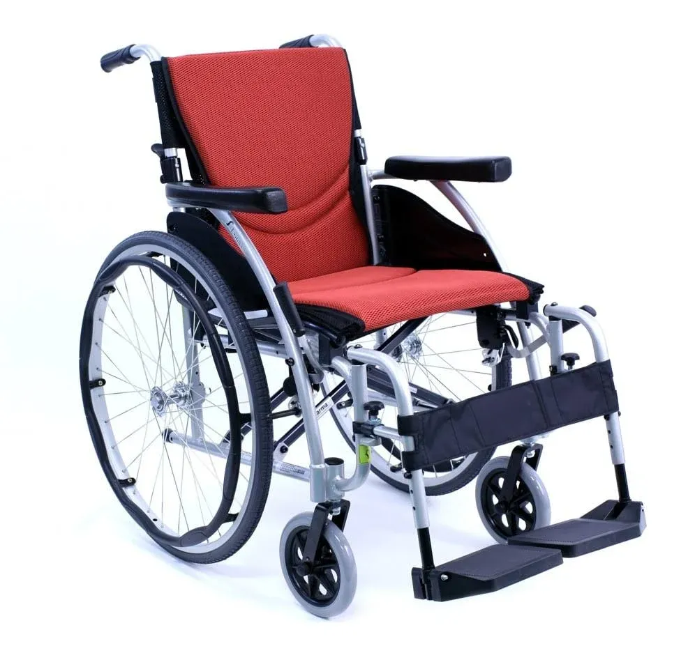 Karman S-Ergo 125 Ergonomic Wheelchair with Flip-Back Armrest and Swing Away Footrest