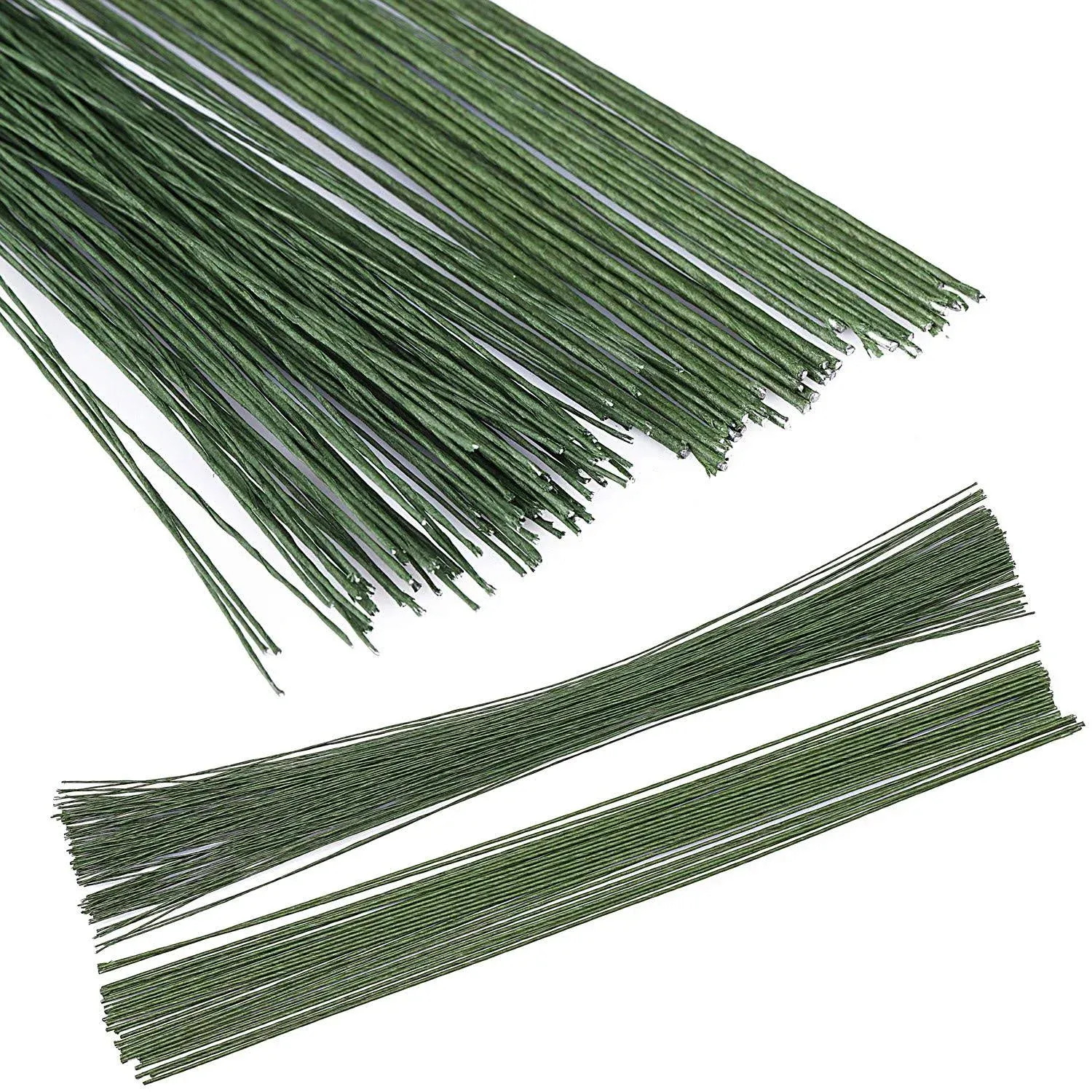 18 &amp; 26 Gauge Floral Wire Dark Green 14 Inch Flower Stems160 Pcs