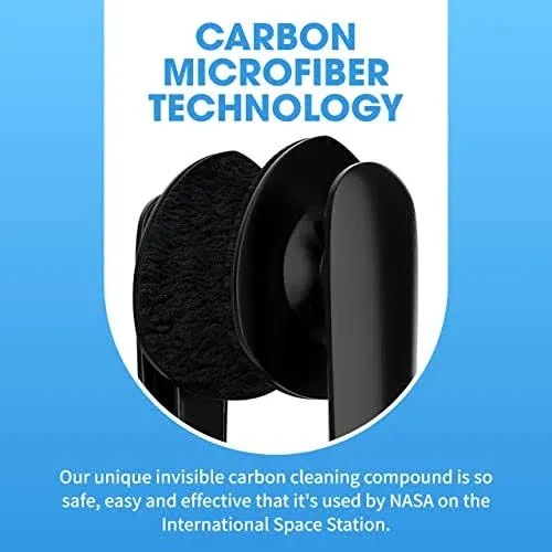 Peeps Carbon Klean Eyeglass Lens Cleaner - Efficient and Durable Carbon Microfiber Technology - Exclusively Used by NASA - 500 Uses (Black Soft Touch)