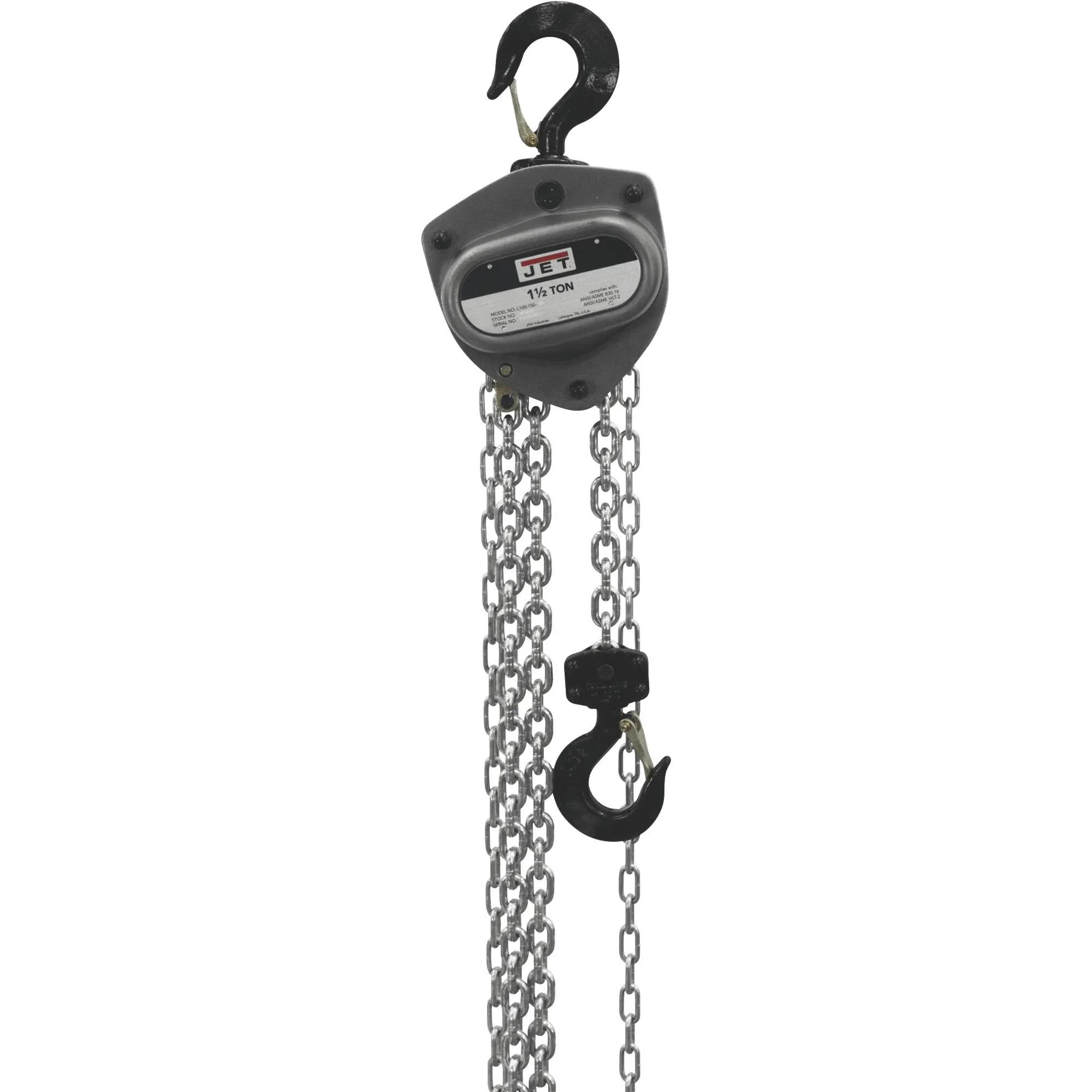 JET 1-1/2-Ton Hand Chain Hoist w/ Overload Protection