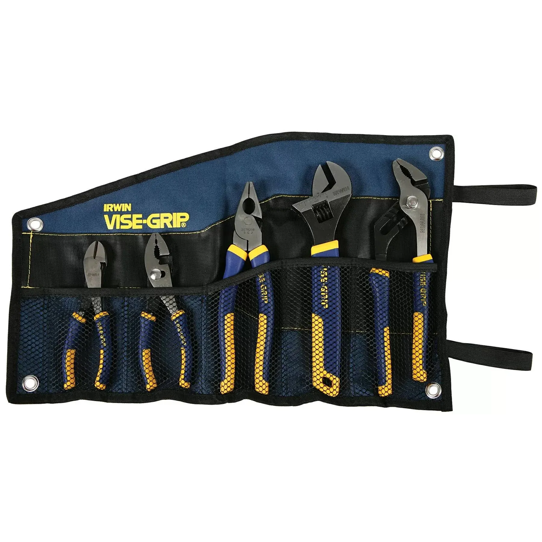 IRWIN VISE-GRIP Pliers Set with Tool Wrap, 5-Piece (2078708), Blue