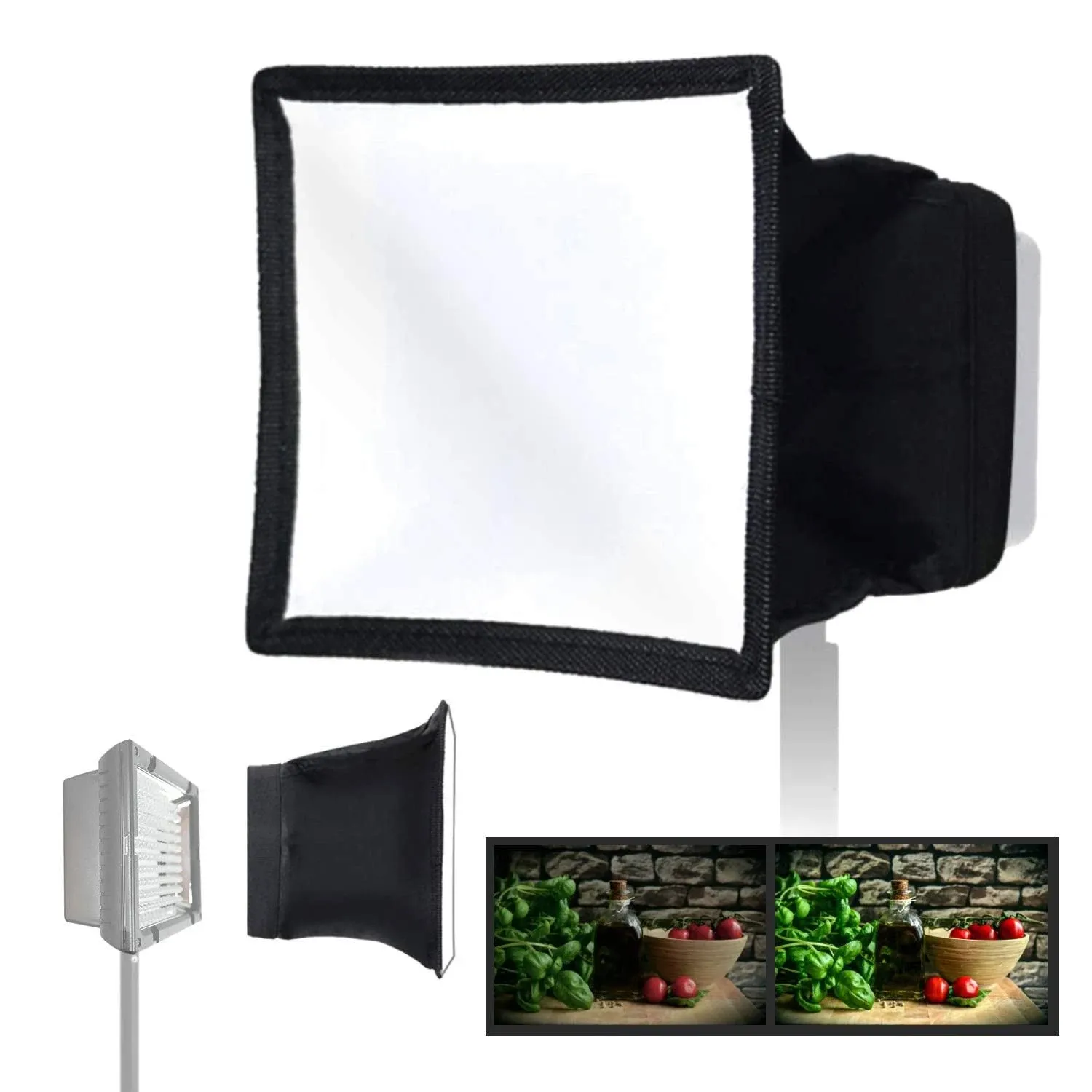 Julius Studio 6" x 6.7" (15x17cm) Collapsible Light Diffuser, Mini Softbox for Camera Photo Video LED Light Panel, JSAG158