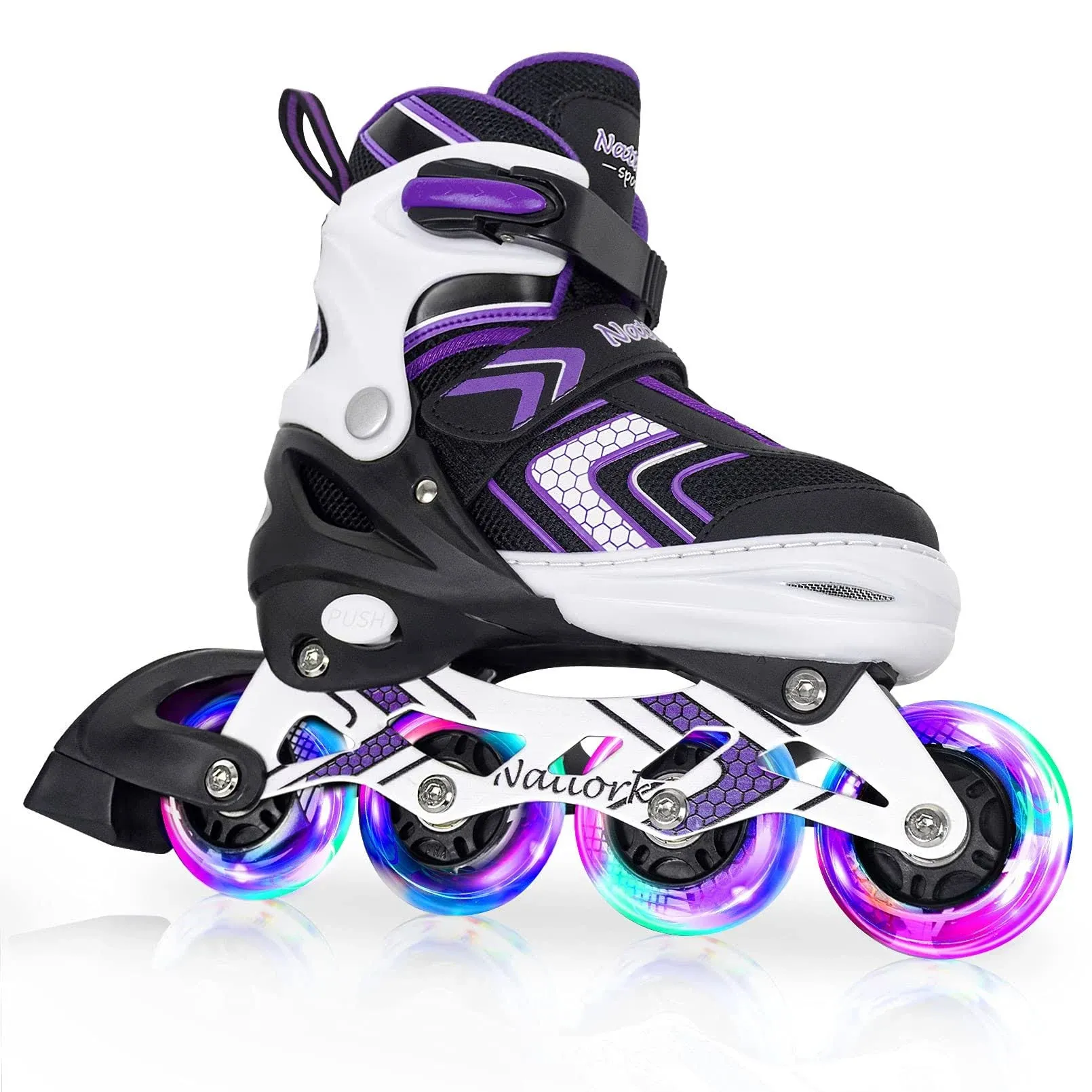 Nattork Inline Skates for Girls Boys Kids with Full Light Up Wheels,Safe Dura...