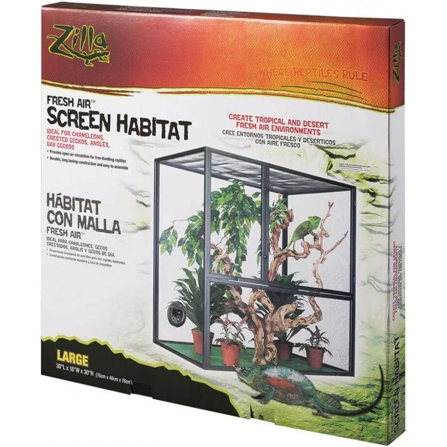 Zilla Fresh Air Screen Habitat Small 18&#034;L x 12&#034;W x 20&#034;H Reptiles