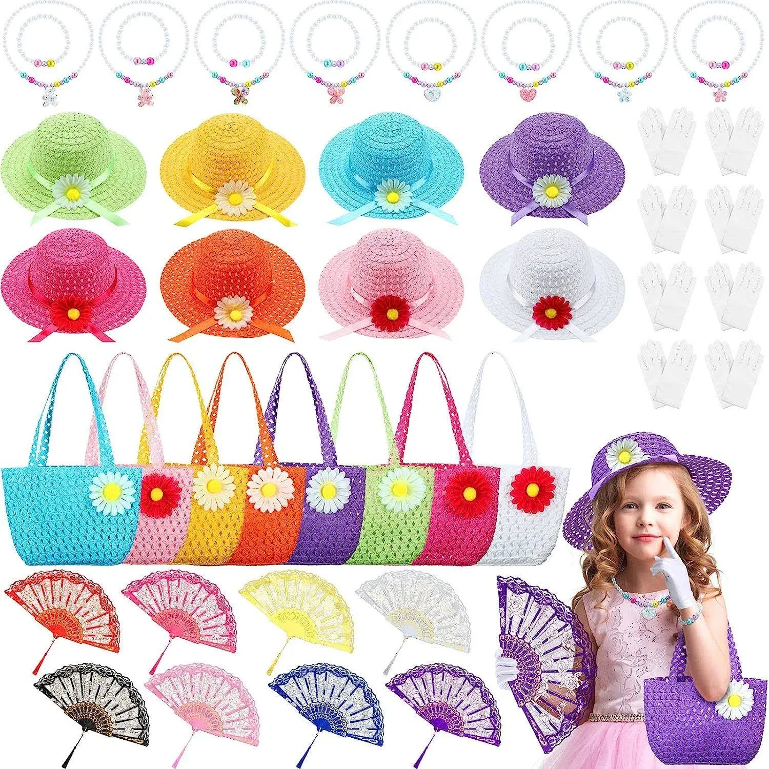 48 Pcs Girls Tea Party Dress Up Play Set Tea Party Decorations Including Tea par