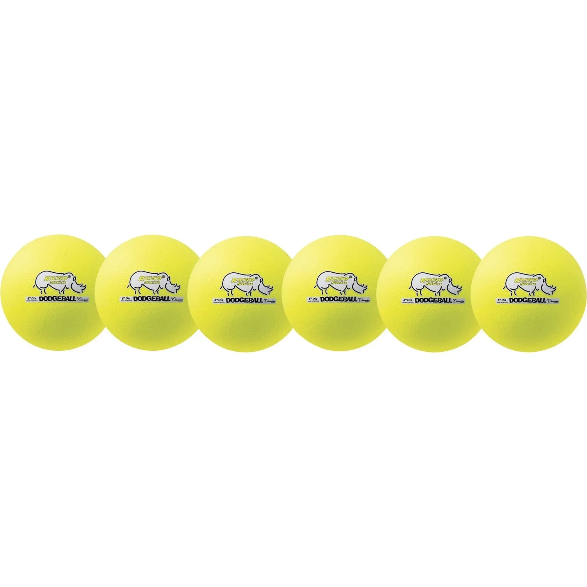 Champion Sports Rhino Skin 6" Dodgeball Set - Neon Yellow