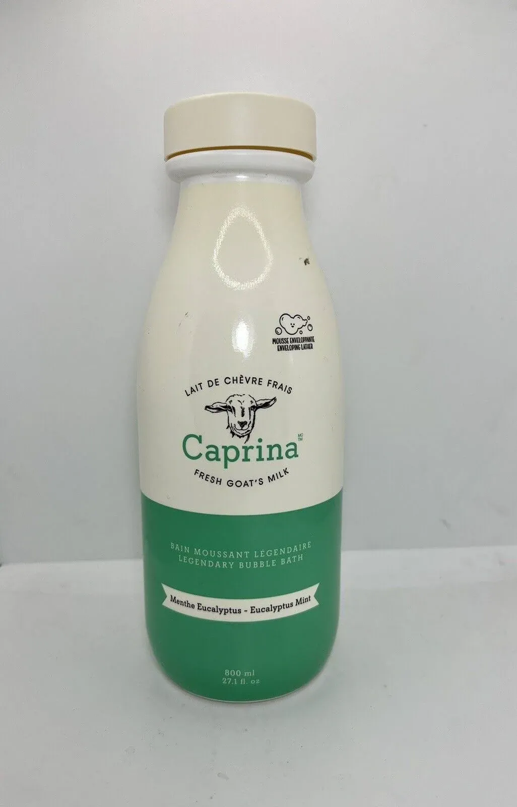 "Canus Caprina Fresh Goat's Milk Foaming Milk Bath Eucalyptus Mint 800ml"