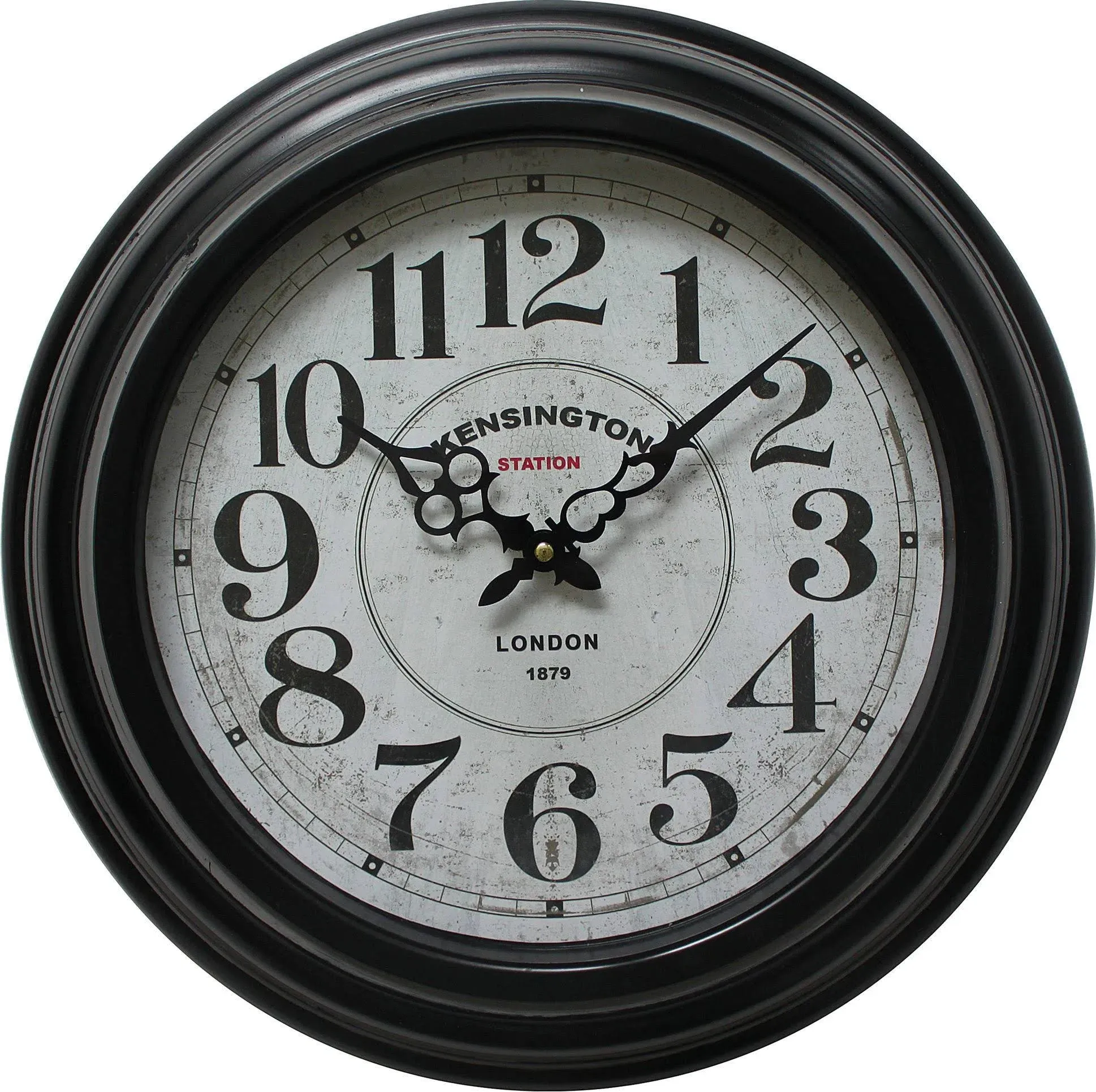 Circular Iron Wall Clock Circular Iron Wall Clock Black Iron Frame with Glass