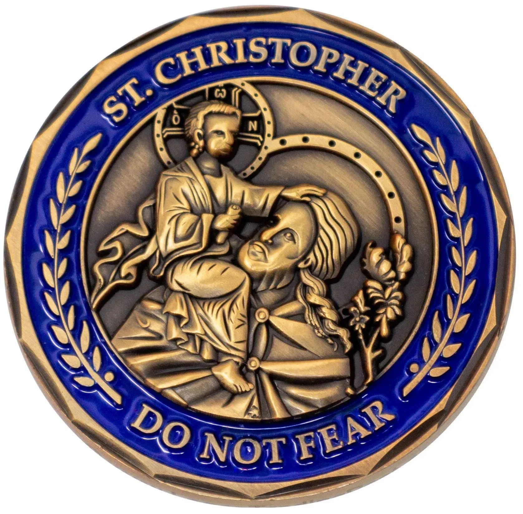 St. Christopher Do Not Fear, Gold Plated Challenge Coin, Isaiah 41:10