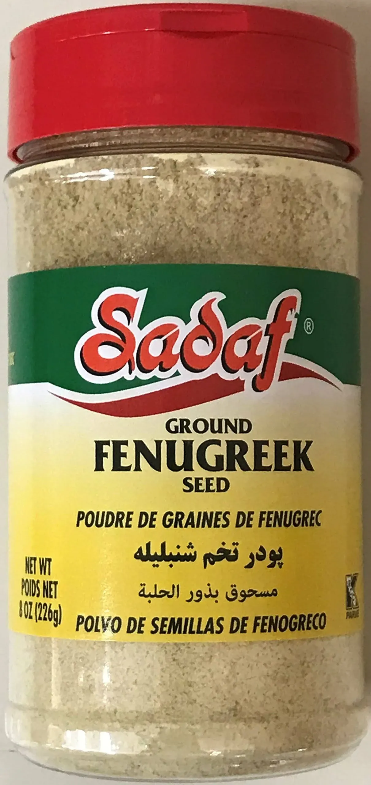 Sadaf Ground Fenugreek Seeds - Fenugreek Powder - Methi Powder for Cooking and Food Flavoring - Ideal for Middle Eastern Cuisine - Fenogreco en Polvo - 8 Oz Bottle With Shaker Top