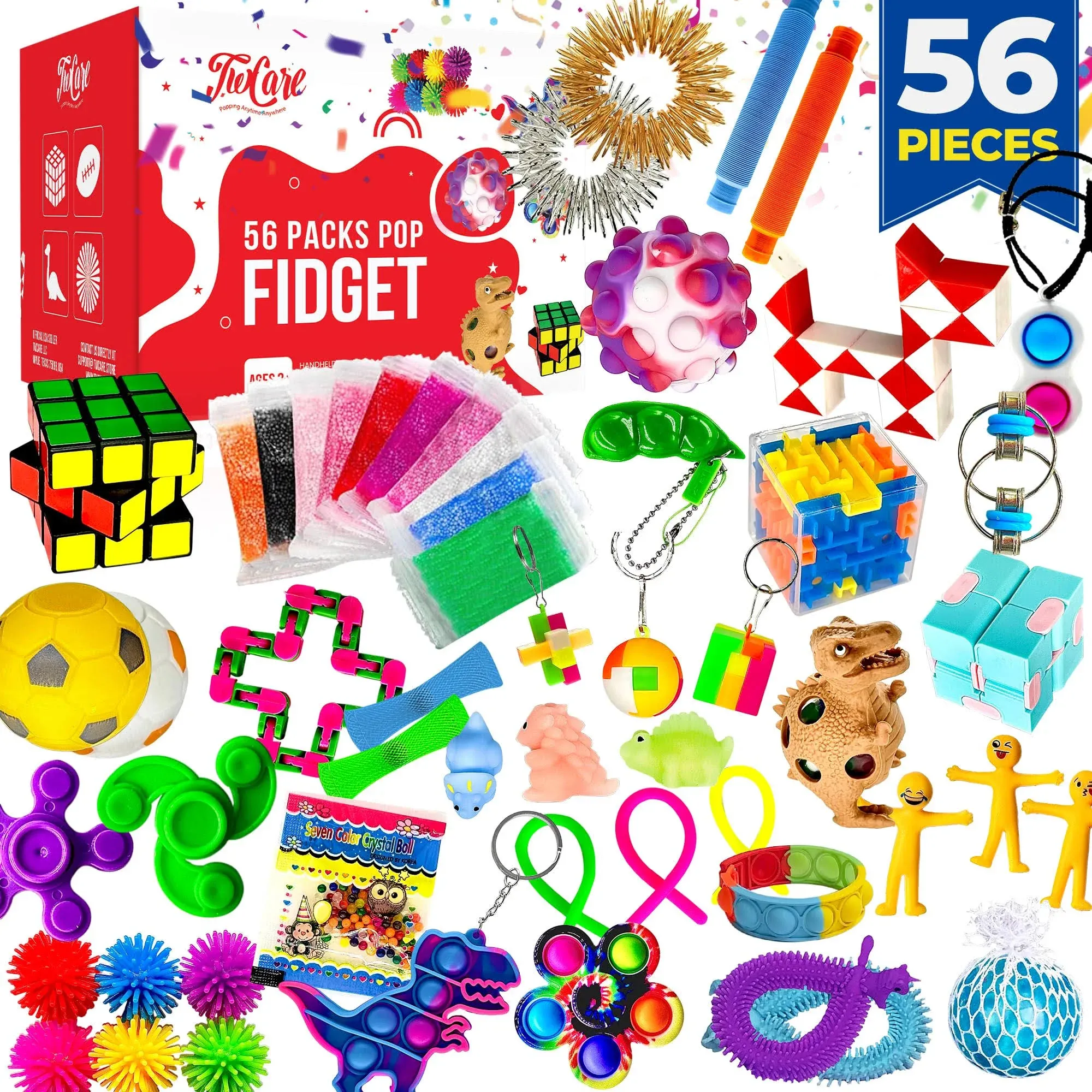 56 Pack Fidget Toys Party Favors Set Gifts for Kids Adults Autism ADHD Stress Re