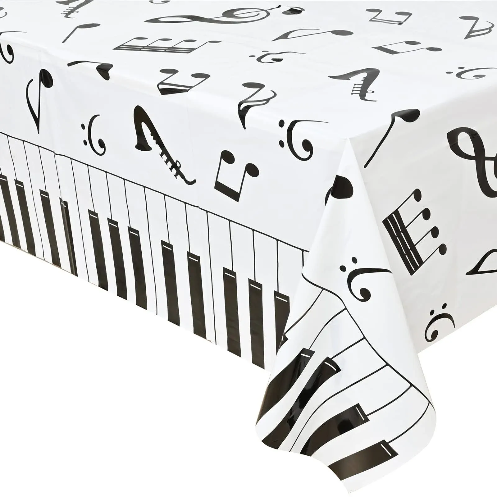 Lecferrarc 2 Pcs Music Notes Tablecloth Piano Music Plastic\xa0Table Cover 87 x ...