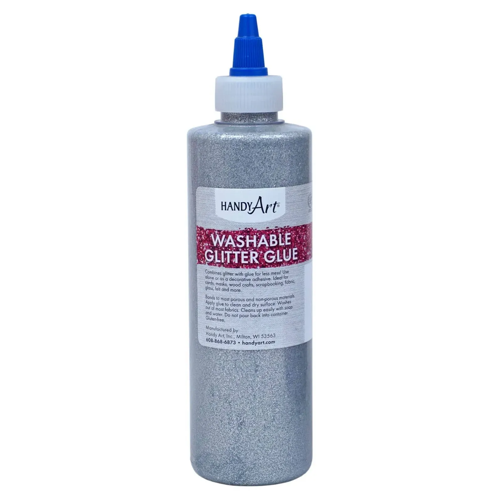 Handy Art Washable Glitter Glue 8 oz Silver