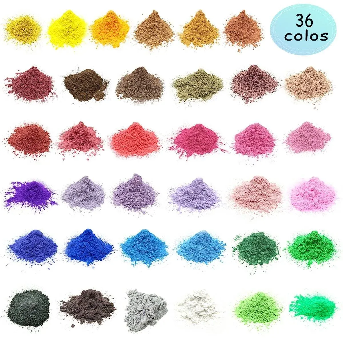 Mica Powder–Epoxy Resin Dye–Soap Dye Soap Colorant for Bath Bomb Dye Colorant– 36 Powdered Pigments Set – Mica Powder Organic for Soap Molds–Makeup Dye