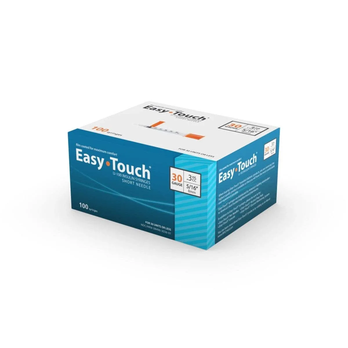 EasyTouch 30 Gauge .3cc 5/16 in - 100 ea