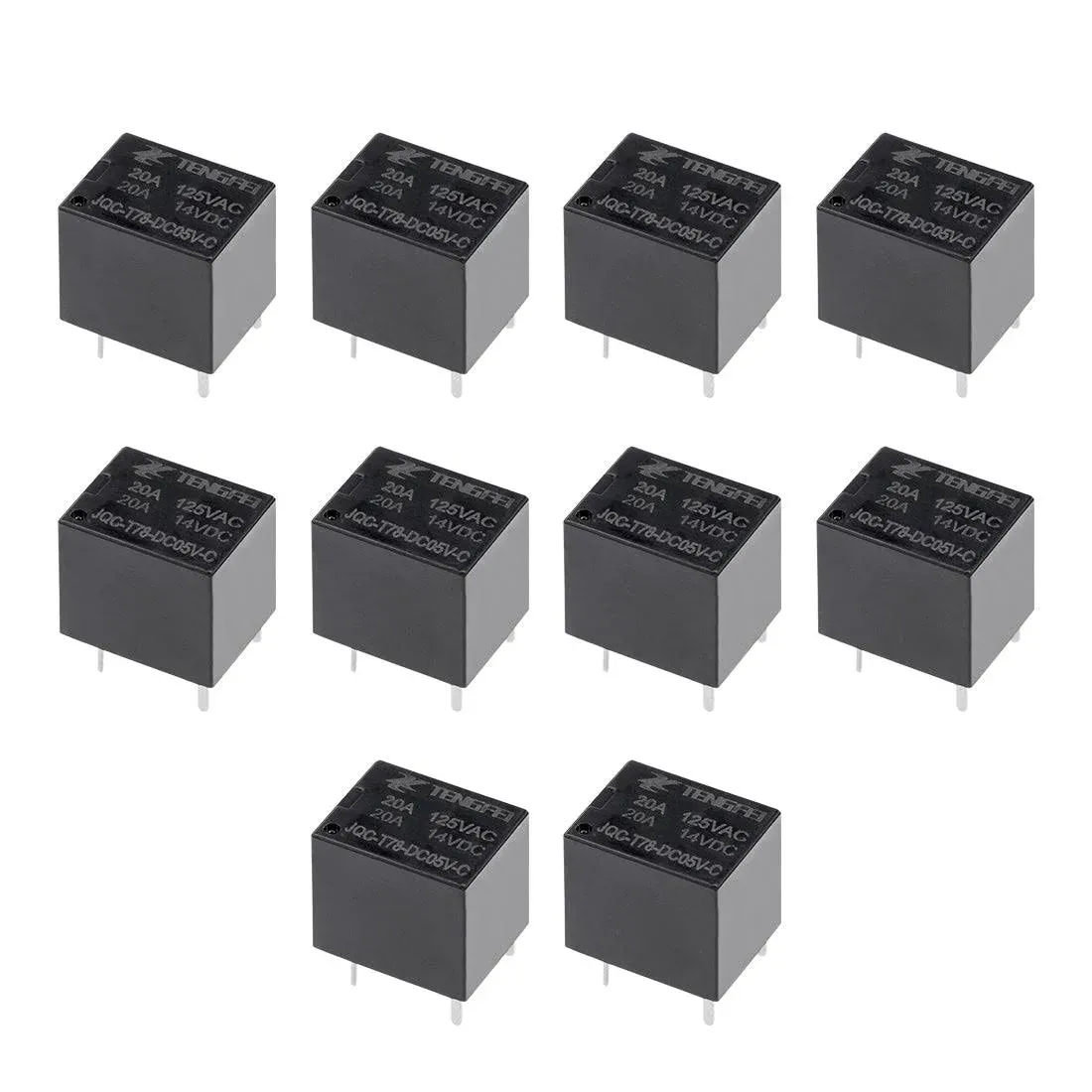 uxcell 10 Pcs JQC-T78-DC05V-C DC 5V Coil SPDT 5 Pin PCB Electromagnetic Power Relay