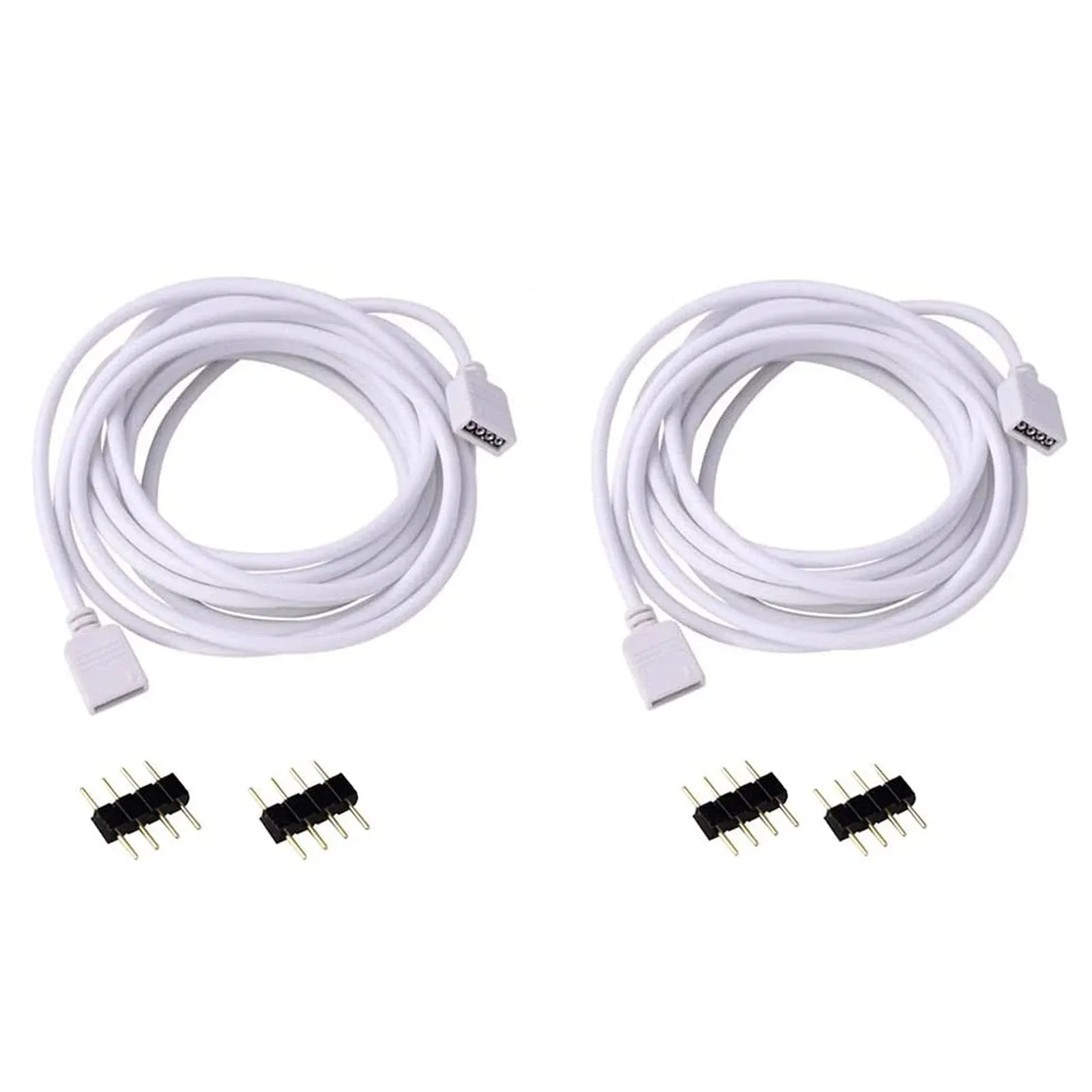 2 Pack 3 Meters/9.9ft Extension Cable Connect Female Plug to RGB LED Strip Li...