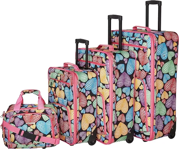 Rockland 4 Piece Heart Luggage Set Newheart One Size