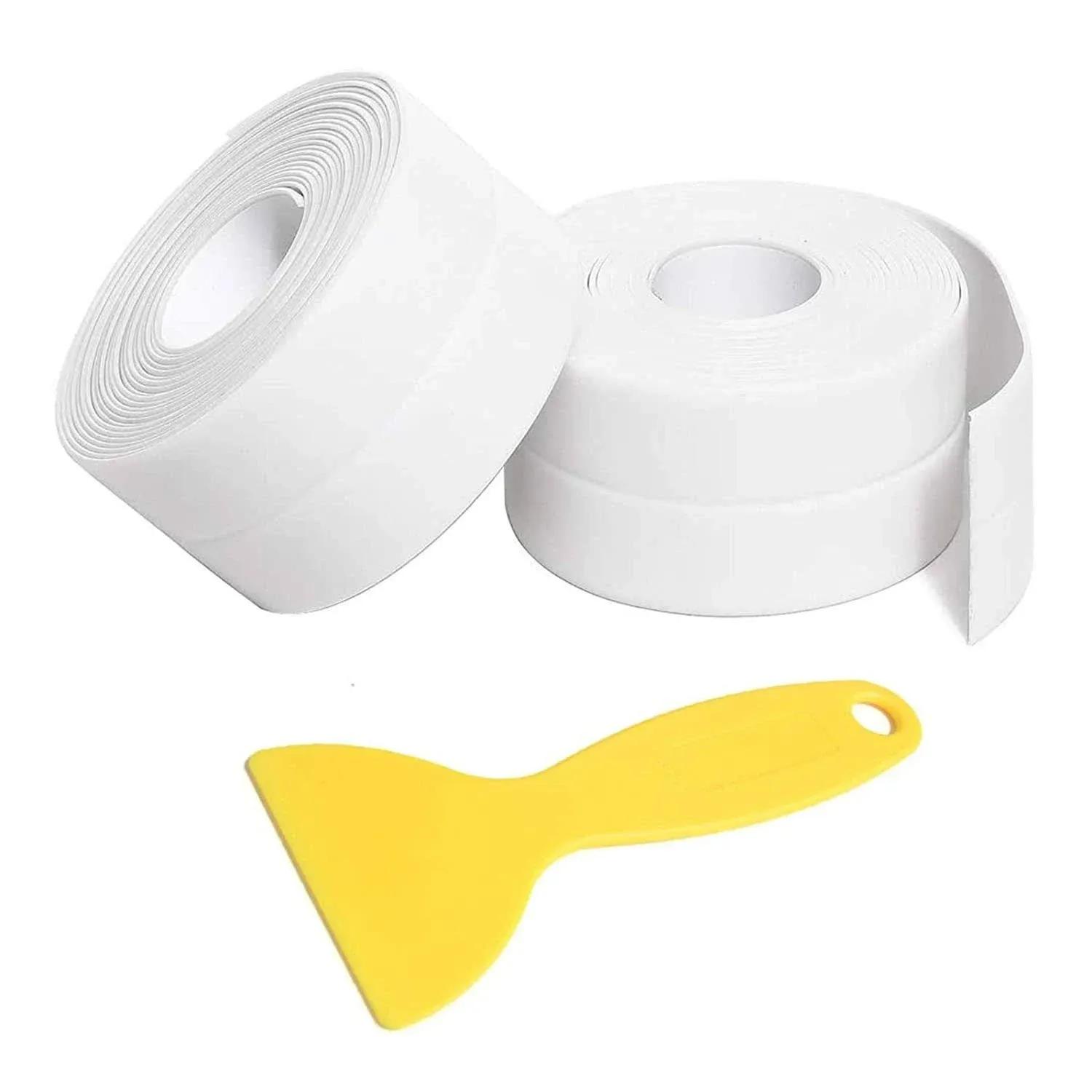 Hgjewelry Caulk Strip Tape PVC Waterproof Self Adhesive Tape for Bathtub Bathroom Shower Toilet Kitchen Sink Floor Wall Corner Edge Sealing Protector