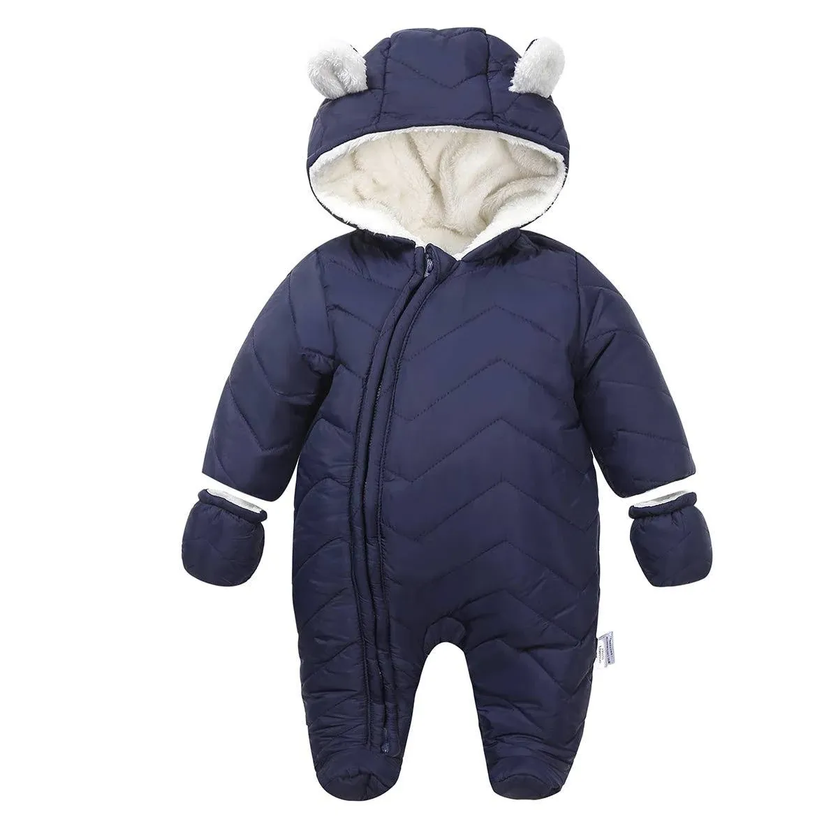 DINGDONG'S Closet Baby Boy Girl Winter Hooded Puffer Jacket Snowsuit with Gloves