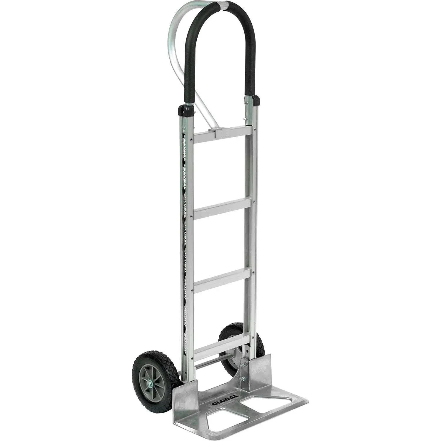 Aluminum Hand Truck Loop Handle, Mold-On Rubber Wheels