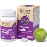 Renzo's Picky Eater Kids Multivitamin with Iron - Dissolving Kids Vitamins with Vitamin D3 & K2 and More - 60 Sugar-Free Melty Tabs, Cherry Cherry Mo’ Cherry Flavored